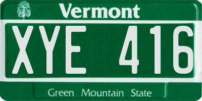 VT license plate XYE416