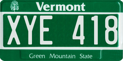 VT license plate XYE418