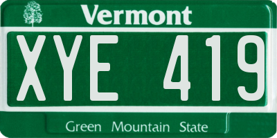 VT license plate XYE419