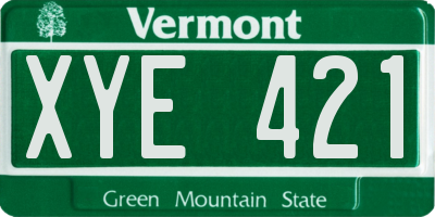 VT license plate XYE421