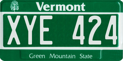VT license plate XYE424