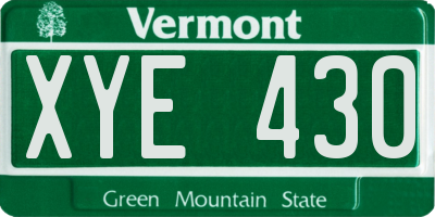 VT license plate XYE430
