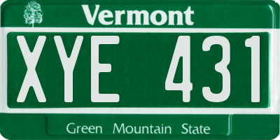 VT license plate XYE431