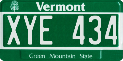 VT license plate XYE434