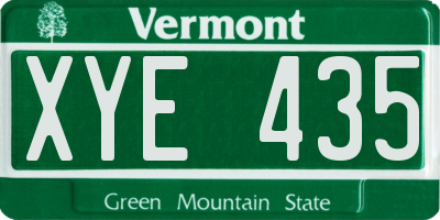 VT license plate XYE435