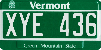 VT license plate XYE436