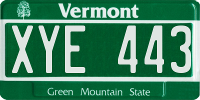 VT license plate XYE443