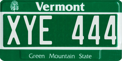 VT license plate XYE444