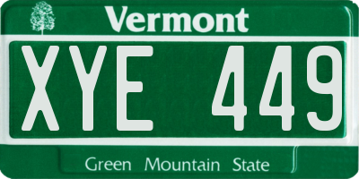 VT license plate XYE449