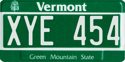 VT license plate XYE454