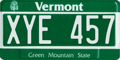 VT license plate XYE457