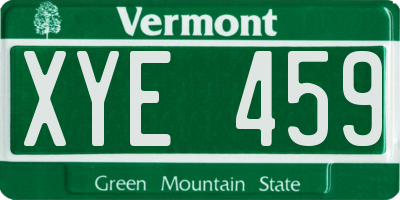 VT license plate XYE459