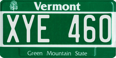 VT license plate XYE460