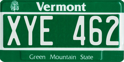 VT license plate XYE462