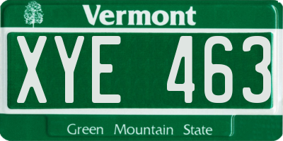 VT license plate XYE463