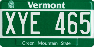 VT license plate XYE465