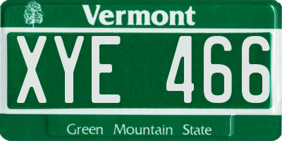 VT license plate XYE466