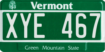 VT license plate XYE467