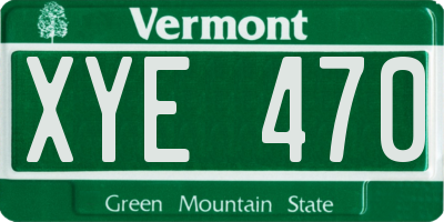 VT license plate XYE470