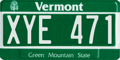 VT license plate XYE471