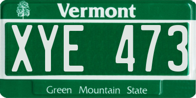 VT license plate XYE473