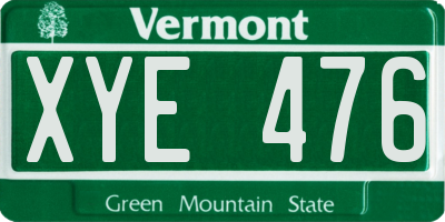 VT license plate XYE476