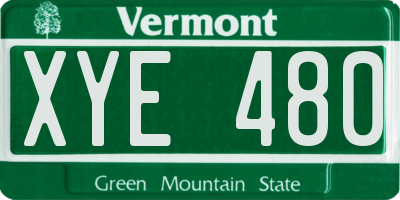 VT license plate XYE480