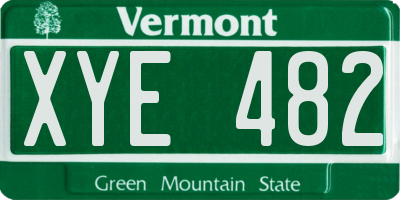 VT license plate XYE482