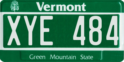 VT license plate XYE484