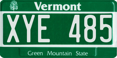 VT license plate XYE485