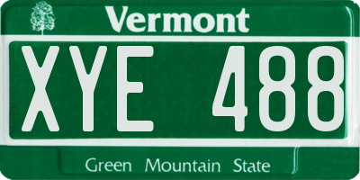 VT license plate XYE488