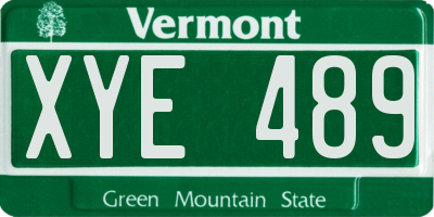 VT license plate XYE489