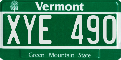 VT license plate XYE490