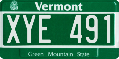 VT license plate XYE491
