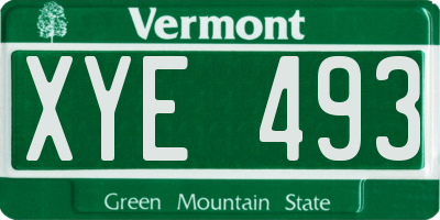 VT license plate XYE493