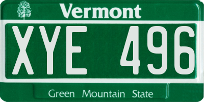 VT license plate XYE496