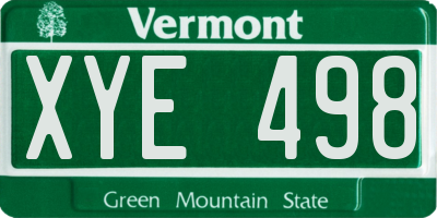 VT license plate XYE498