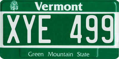 VT license plate XYE499