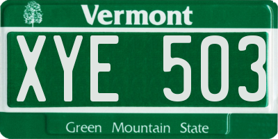 VT license plate XYE503