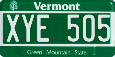 VT license plate XYE505
