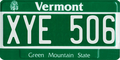 VT license plate XYE506