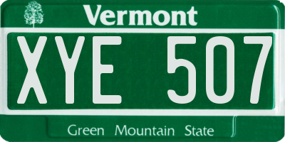 VT license plate XYE507