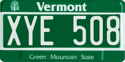 VT license plate XYE508