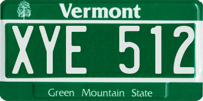 VT license plate XYE512