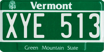VT license plate XYE513