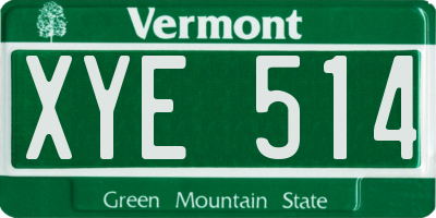 VT license plate XYE514
