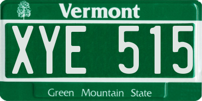 VT license plate XYE515