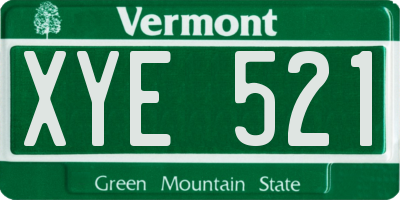VT license plate XYE521