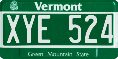 VT license plate XYE524