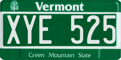 VT license plate XYE525
